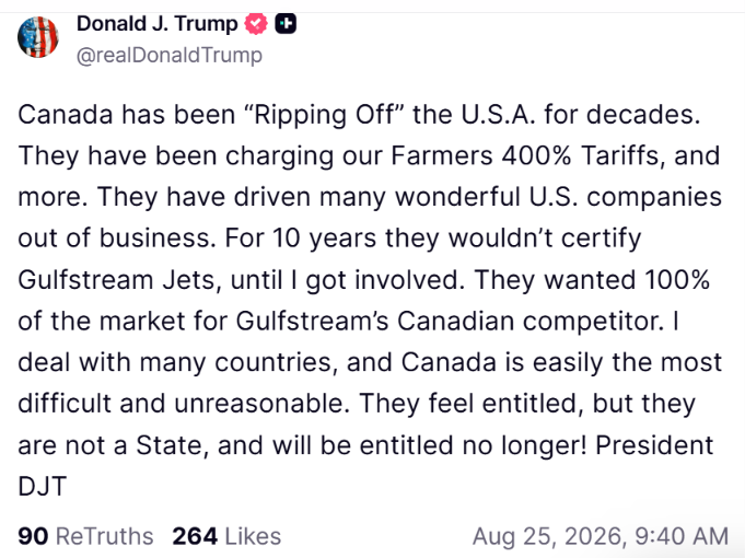 GreatlakesladyM's tweet photo. Canada is not a state they are not entitled to anything especially off the backs of Americans. NO more! https://t.co/GEyfocBPZn