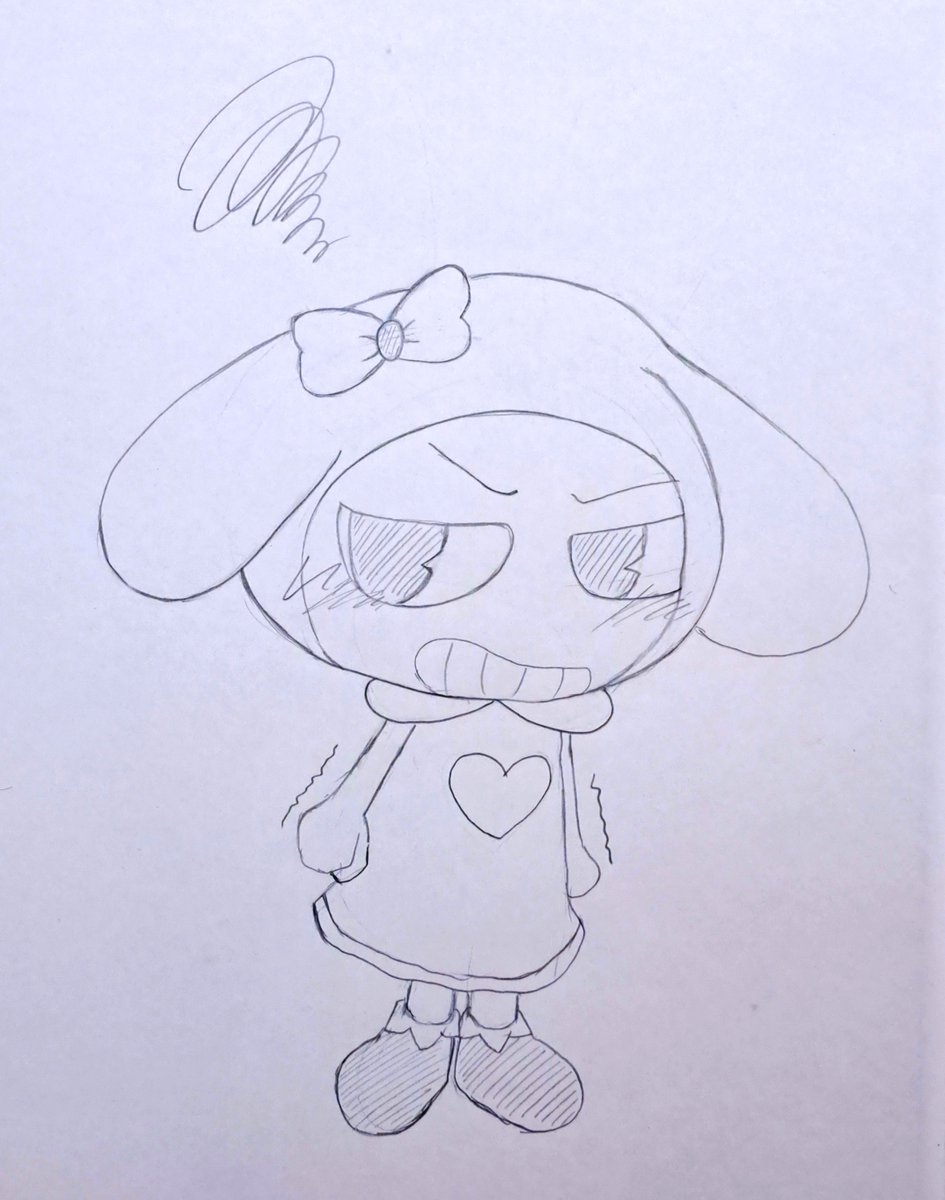 vBZmqCzYqTu7JUM's tweet photo. #らくがき  しおりさん、スペース配信お疲れ様でした✨目の前に飾っているメロディフィギュアの服を🐰に着てもらいました🤭w
いつかサンリオとのコラボが実現したらいいなぁ♡ https://t.co/SlgpPy8fKZ