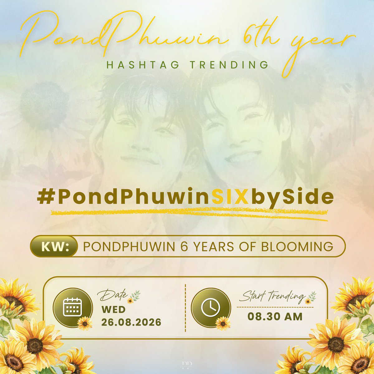 Indian_Narawins's tweet photo. Let's all come together to celebrate six beautiful years of PondPhuwin growth, love, and endless support side by side. 

Keyword
PONDPHUWIN 6 YEARS OF BLOOMING

Hashtag 
#️⃣ PondPhuwinSIXbySide

Start trend at 7am IST 

Pic credit to @doublepjourney_

#ppnaravit
#phuwintang https://t.co/SYShDaIULS