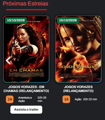 SacTributos's tweet photo. 🚨🚨🚨🚨🚨

Cine Araújo (São Paulo/SP) confirma o relançamento de Jogos Vorazes e Em Chamas para 15 de outubro de 2026! https://t.co/O9UBlrZOgu