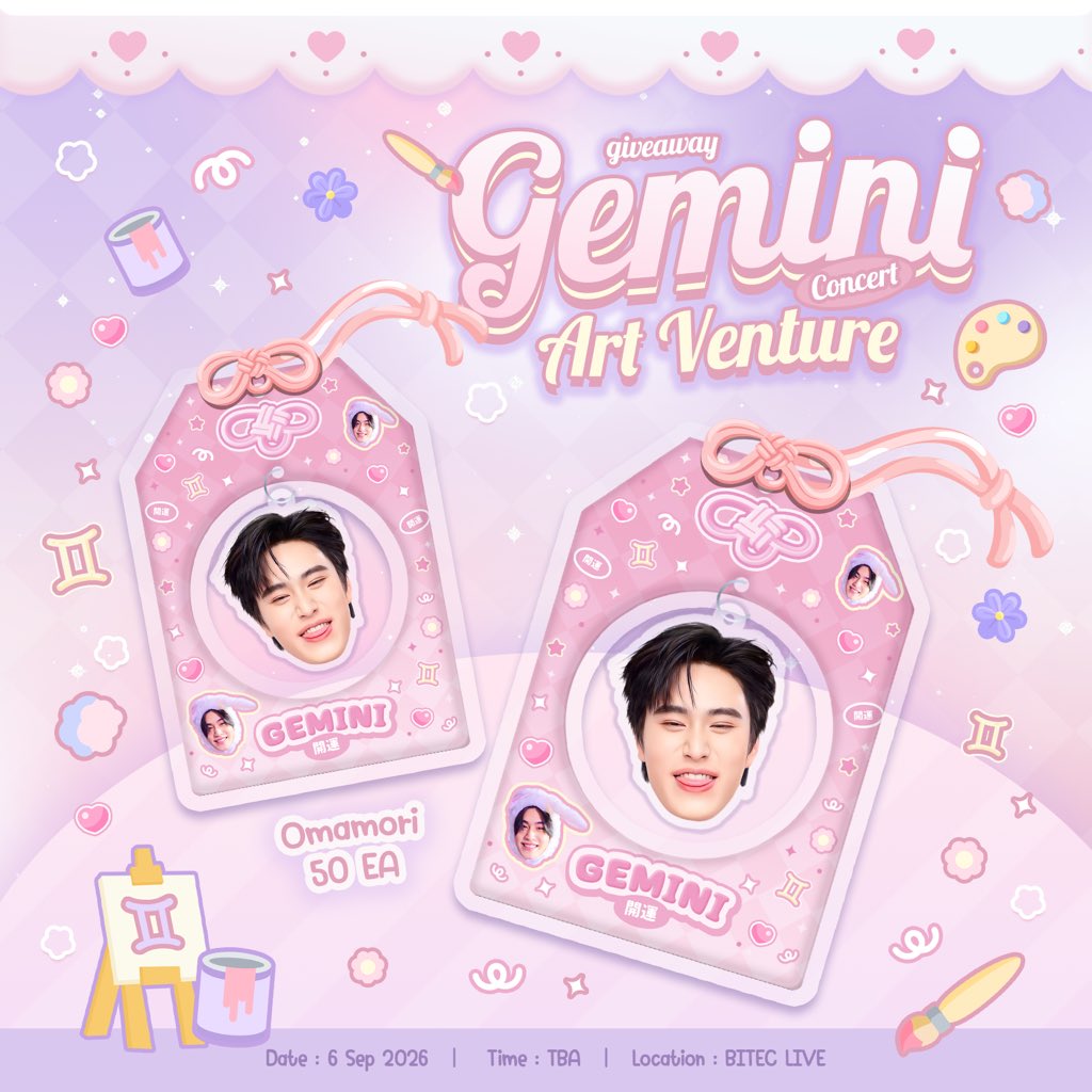amornserpk's tweet photo. 𝒢𝒾𝓋ℯ 𝒶𝓌𝒶𝓎 🎀 
#GeminiConcert

𝐎𝐦𝐚𝐦𝐨𝐫𝐢 𝟓𝟎 𝐄𝐀 🧚🏻‍♀️✨

💒Location : BITEC LIVE
💓Date : 6 Sep 2026
⏰ Time : TBA 

RT&amp;Show this tweet 💖

#Gemini_NT #เจมีไนน์ https://t.co/XLiPrIPcY0