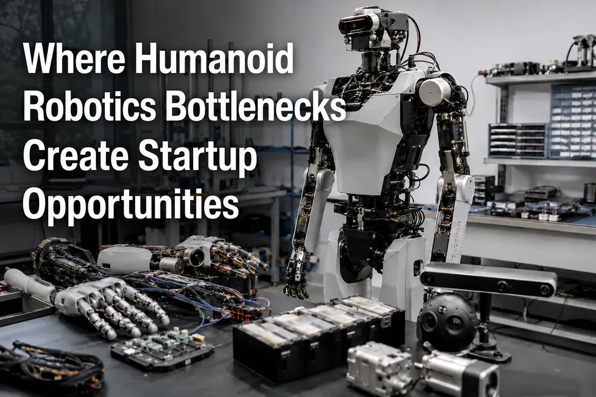 HumanoidAn's tweet photo. The biggest opportunity in humanoid robotics may not be building the robot itself. It may be solving the bottlenecks every robot company faces: cheaper actuators, dexterous hands, better training data, safety systems, factory integration, and reliable fleet operations. In the race to build humanoids, the biggest winners could be the startups selling the picks and shovels.

#HumanoidRobotics #PhysicalAI #RoboticsStartups #IndustrialAutomation #EmbodiedAI #Startups #Startup #Humanoid #Humanoids #Robotics #HumanoidAnalytics @McKinsey  @NVIDIARobotics  @BMWGroup  @Figure_robot  @NIST