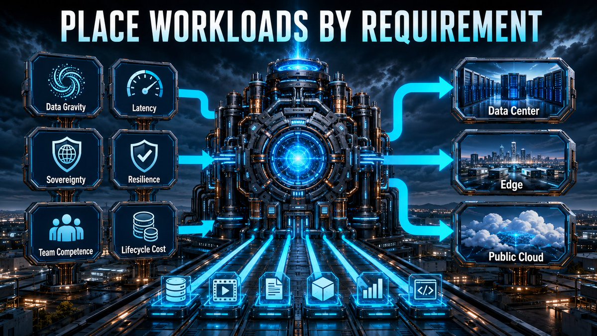 emcpebryant's tweet photo. Before choosing a platform, test six things: data gravity, latency, sovereignty, resilience, team competence, and lifecycle cost. Platform loyalty is not a placement strategy. @VMware @Azure
#CloudArchitecture #HybridIT https://t.co/RM22JTPwqH