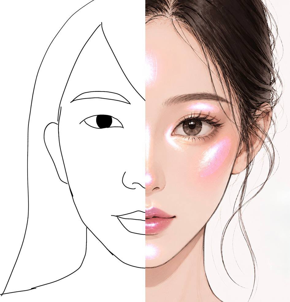 rurumyuku's tweet photo. 結局パーツ配置だけじゃなくて、どう見せるかもかなり大事‼️アイメイクとハイライトの入れ方だけでも顔の印象は結構変わる‼️ https://t.co/yKZMhrJg4c