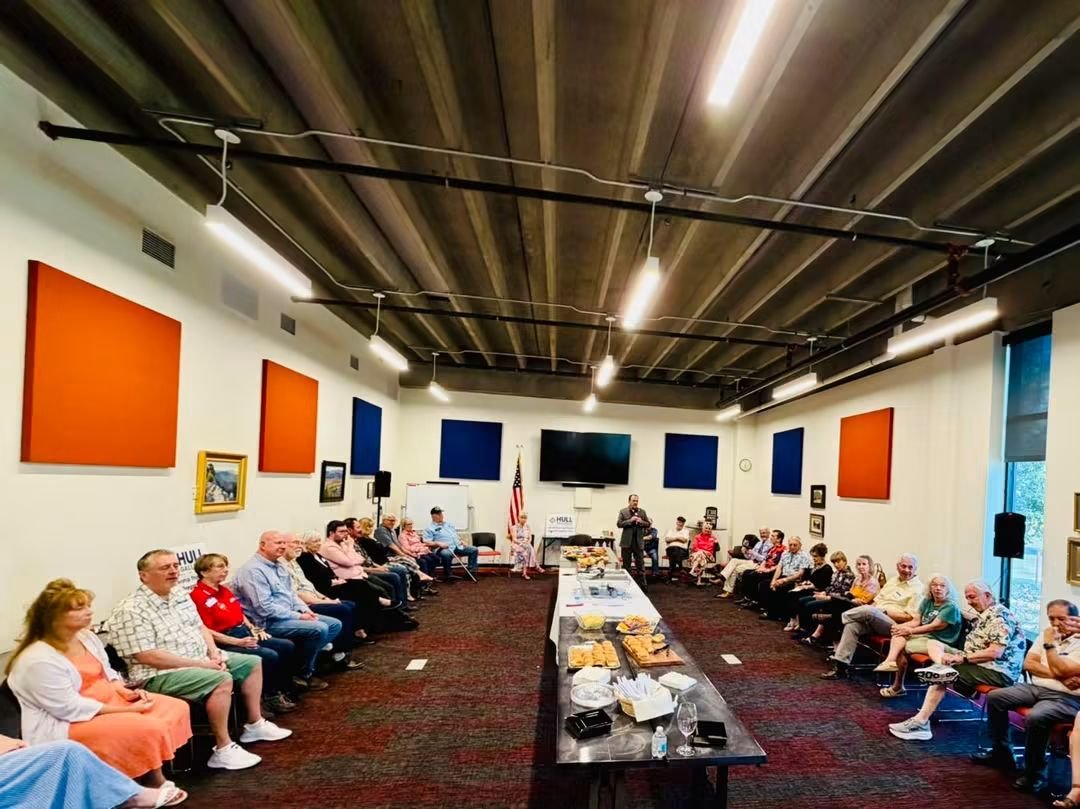 GreggHullforNM's tweet photo. Another full week on the campaign trail—and another reminder of just how special New Mexico and its people are. 

We had a great turnout at fundraisers in Albuquerque, joined an incredible evening supporting a great cause at the Night for Sight Charity Gala, and headed north for a Meet & Greet in Taos.

I also had the chance to sit down with Noah Vargas for a great podcast conversation about New Mexico and the future of our state.

One of the most meaningful moments of the week was meeting with the Santo Domingo Tribal Council and spending time with tribal leadership, including a third-generation descendant of a former Governor. I’m grateful for the opportunity to listen, learn, and have an important conversation about the future of our state and its Sovereign Nations.

Different communities, different conversations, and a lot of miles in between—but each stop gives me a deeper understanding of the people and places that make New Mexico home.

Another great week in the books. Onward!

Donate to our campaign at https://t.co/WCPEQThRlG 

#HullForGovernor