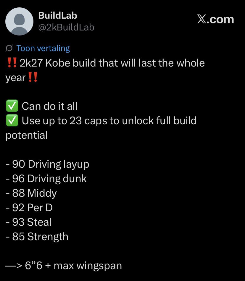 2kBuildLab's tweet photo. @BlaqKobra My day 1 Kobe build 🫣 https://t.co/fgLJu4wMHO