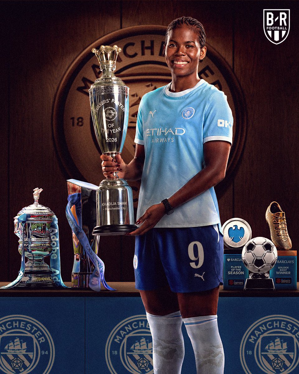 brfootball's tweet photo. Bunny Shaw is named the PFA Women's Player of the Year after scoring an incredible 21 goals in Man City's triumphant 2025-26 campaign 👑🇯🇲 https://t.co/EX4DQUofRl