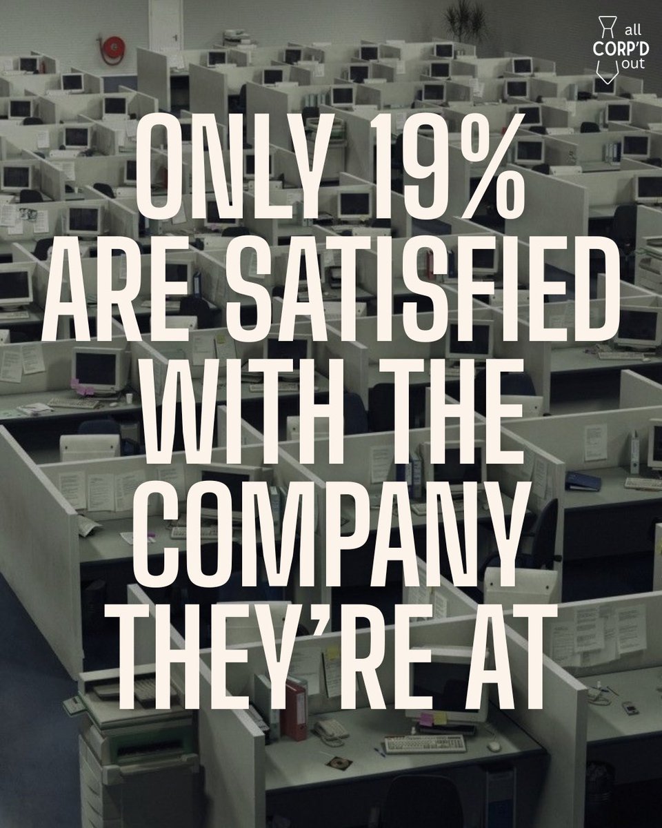 AllCorpdOut's tweet photo. The numbers say it all👀

Burnout, low engagement, job searching… there’s a reason so many people are feeling All Corp’d Out🥱

https://t.co/uTdSEJ5q55

#AllCorpdOut #CorporateLife #CorporateBurnout #WorkLifeBalance #WorkCulture https://t.co/wzxOXElAgv