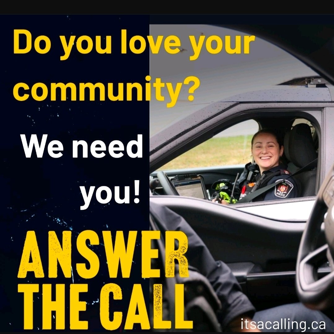 OwenSoundPolice's tweet photo. #AnswerTheCall, it's your time. If you love giving back & being part of a community than a Recruit Constable is the position for you. For more information on how to start your journey email hr@owensoundpolice.com. #WeNeedYou https://t.co/e6LURpgavI