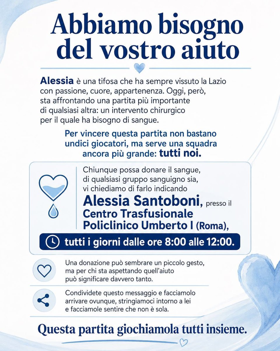 SpaceLazio's tweet photo. 🚨Retwittate che è importante 🩵 https://t.co/hEi1Y2AbDs