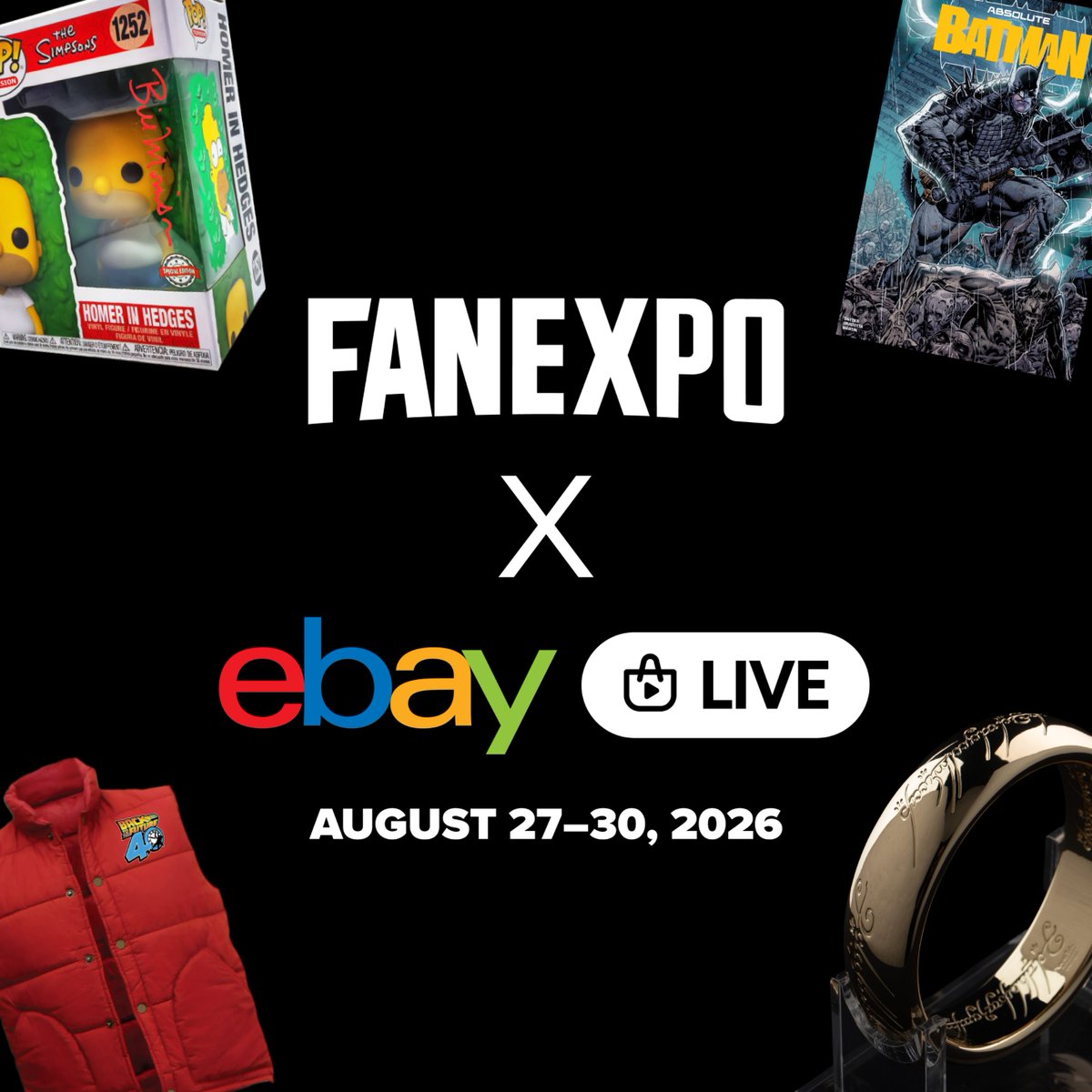 fanexpochicago's tweet photo. eBay Live is coming to FAN EXPO, and you're invited to experience it from anywhere.
Hosted by Daniel Logan and featuring celebrity guests, voice actors, comic creators, and exclusive collectibles you won't find anywhere else.

1/2 https://t.co/V5fT84LjkW