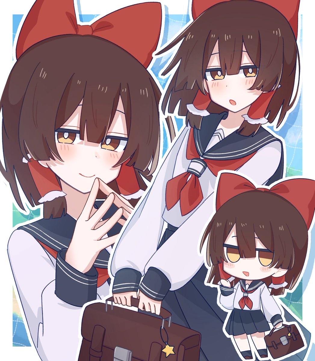 6_hb7pu's tweet photo. 霊夢×セーラー服🍉 https://t.co/2jeJLISHy9