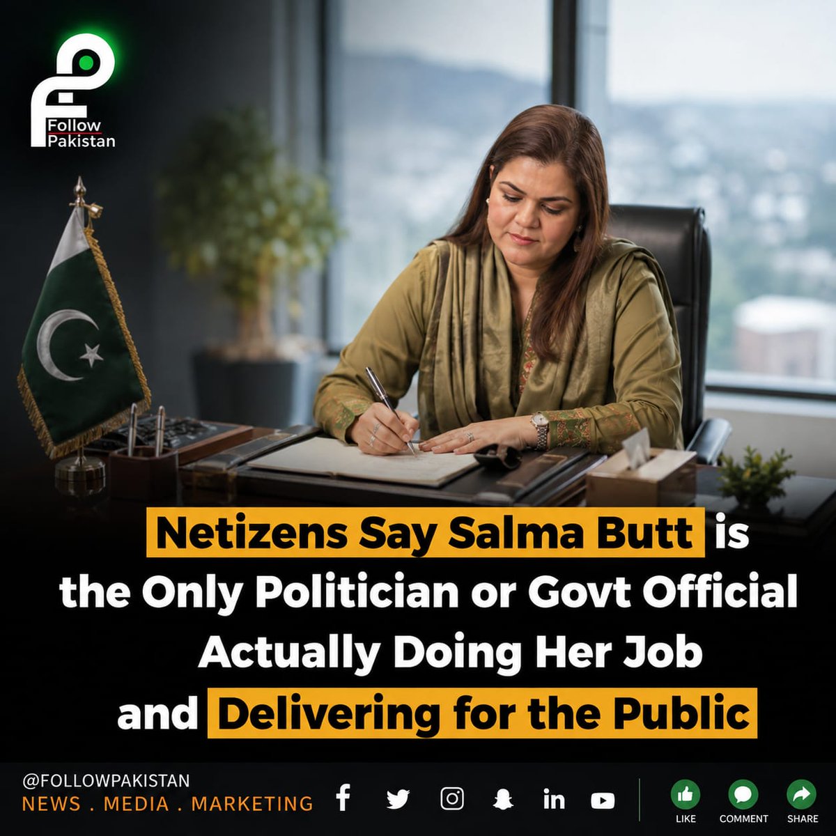 FollowPaki1022's tweet photo. 👏🇵🇰 Netizens are praising Salma Butt, with some calling her one of the few politicians visibly focused on public service and delivery.

Do you agree?

#SalmaButt #Pakistan #Punjab #PublicService https://t.co/QgaWiTPbCw