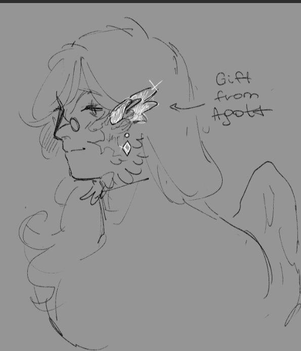 FreddOsss_'s tweet photo. I thought that Agott could give Coco something that would visually "restore" her feathers https://t.co/q2MAShpXQS