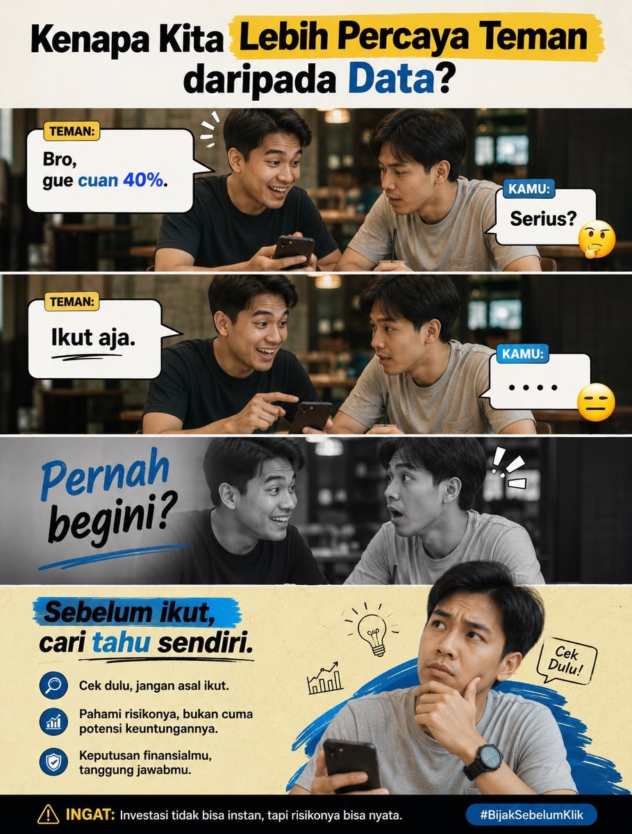 iloveyou09's tweet photo. Kenapa lebih percaya teman dibanding data? #investasi #saham #selasa https://t.co/vV0xVmP3fd