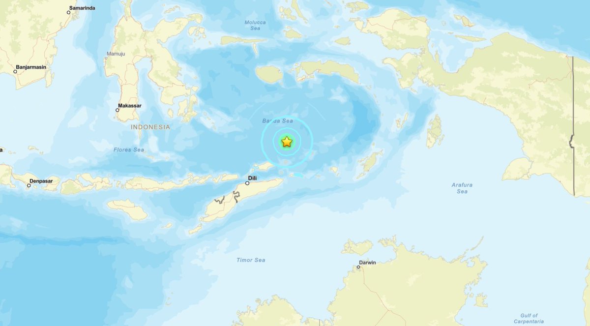 mercenarygeo's tweet photo. M6.0 #earquake  215 km NNE of Lospalos, Timor Leste https://t.co/dqlDwvTInr https://t.co/qIXCaU6BwU