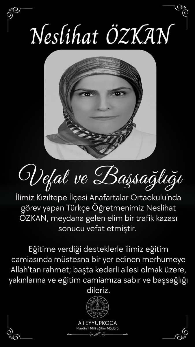 mardinilmem's tweet photo. Taziye Mesajı...
@tcmeb 
@Yusuf__Tekin 
@tuncay_akkoyun 
@ali_eyyupkoca https://t.co/looR0cU04L