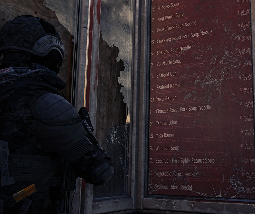 NeoG1itch's tweet photo. @WhiteTusk01 Swing by the Noodle bar on H Street NW in Judiciary Square for a bowl of Szechuan Pork 'Spidy' Peanut Soup... Got me wondering if this is an in-game typo or an actual meal. https://t.co/5dcVSTj5gO