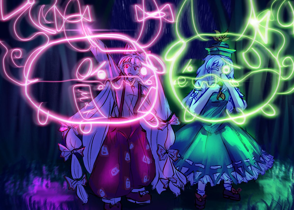 oarfishman's tweet photo. mokokeine light painting #東方Project #もこけーね https://t.co/5cYo018gHW