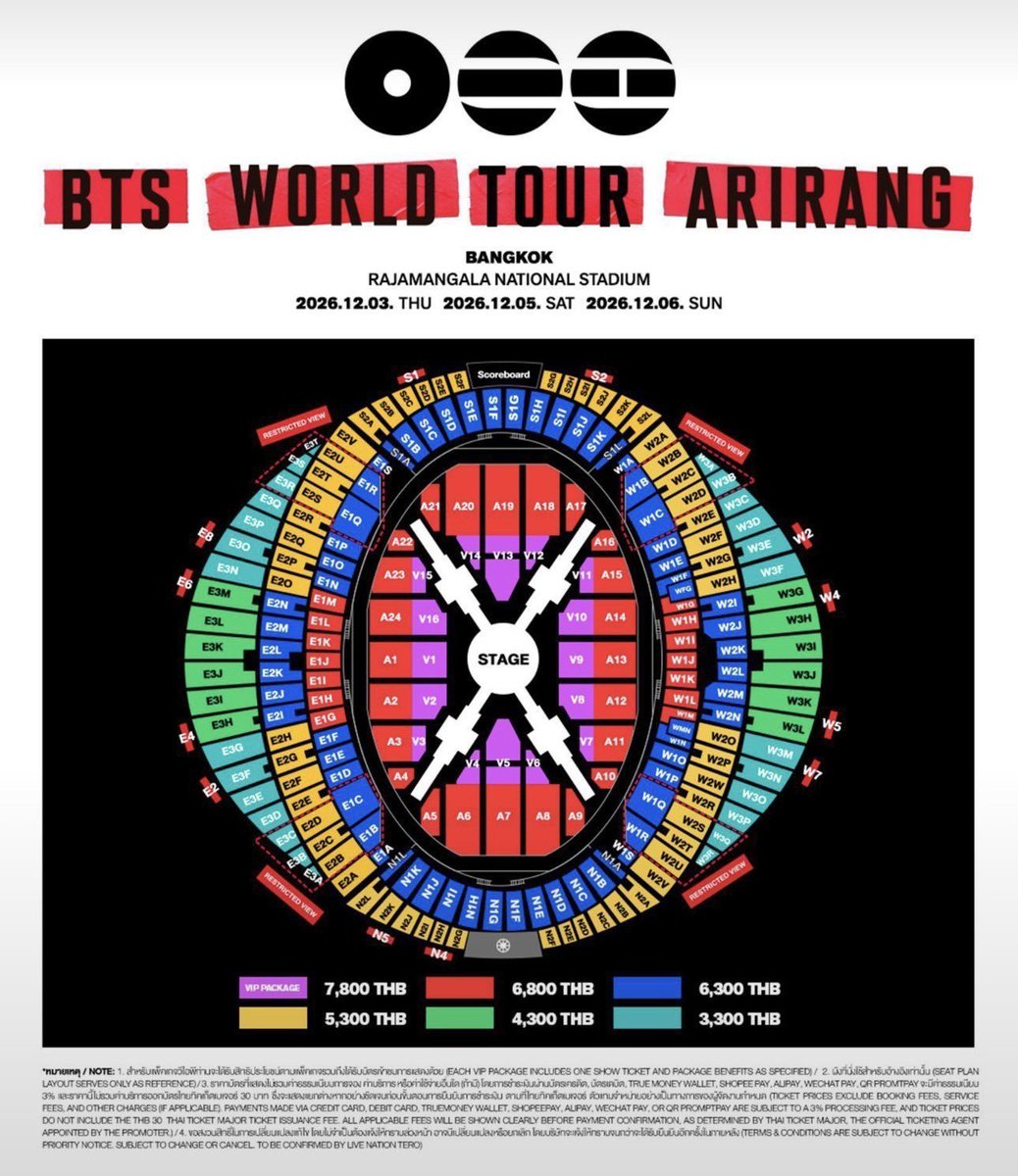 Emmyguq's tweet photo. Hi Army
 WTS 🎟️ BTS WORLD TOUR ‘ARIRANG’ IN BANGKOK 🇹🇭

📅 5-6 Dec 2026 | 19:00
📍 Rajamangala National Stadium
🎫 Zone W1N
🎫 Zone VIP
🎫 Zone A2/A5

🌎 International fans OK
📩 DM if interested
#BTS_WORLDTOUR_BANGKOK #BTS_WORLDTOUR_ARIRANG_BANGKOK #BTSinBANGKOK #BTSinBKK https://t.co/kdyHNASh6g