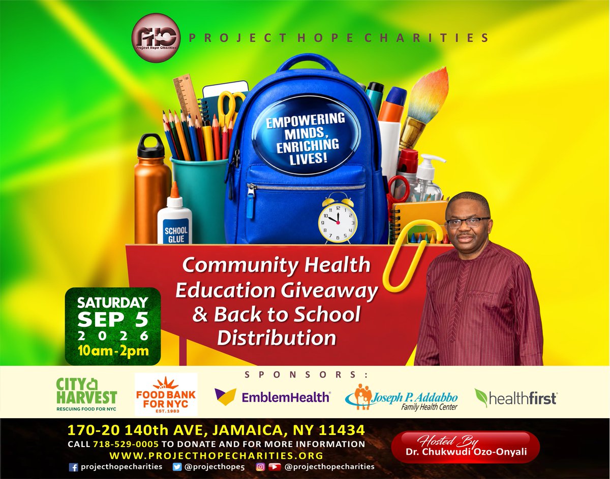 ProjectHope5's tweet photo. Join us at our annual event

𝗦𝗔𝗧𝗨𝗥𝗗𝗔𝗬, 𝗦𝗘𝗣 𝟱 | 𝟭𝟬𝗮𝗺 - 𝟮𝗽𝗺

Please keep in mind:
𝗖𝗛𝗜𝗟𝗗𝗥𝗘𝗡 𝗠𝗨𝗦𝗧 𝗕𝗘 𝗣𝗛𝗬𝗦𝗜𝗖𝗔𝗟𝗟𝗬 𝗣𝗥𝗘𝗦𝗘𝗡𝗧 𝗧𝗢 𝗥𝗘𝗖𝗘𝗜𝗩𝗘 𝗦𝗰𝗵𝗼𝗼𝗹 𝗦𝘂𝗽𝗽𝗹𝗶𝗲𝘀 on a first come, first served basis

This is FREE to the public https://t.co/mdABlbYjhS