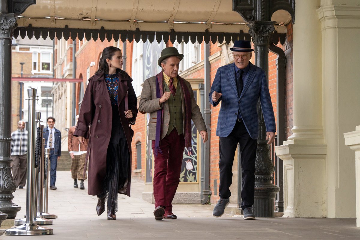 DEADLINE's tweet photo. FIRST LOOK: We have a return date for 'Only Murders in the Building.' 

Moving out of New York City and heading to London, Season 6 will premiere December 8 on Hulu, Hulu on Disney+ for bundle subscribers in the U.S. and Disney+ internationally

See more details here: https://t.co/iXcporrSJR

(Photos: Disney)