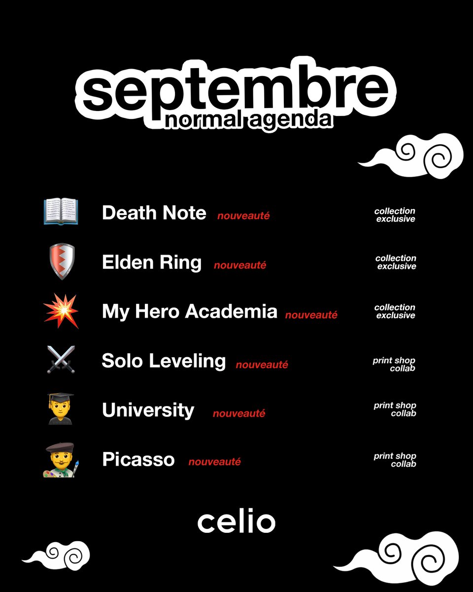 celio's tweet photo. Pas de vacances pour nos collabs de septembre !
💬 Commente celle que tu attends le plus ! https://t.co/00pjo4SCon