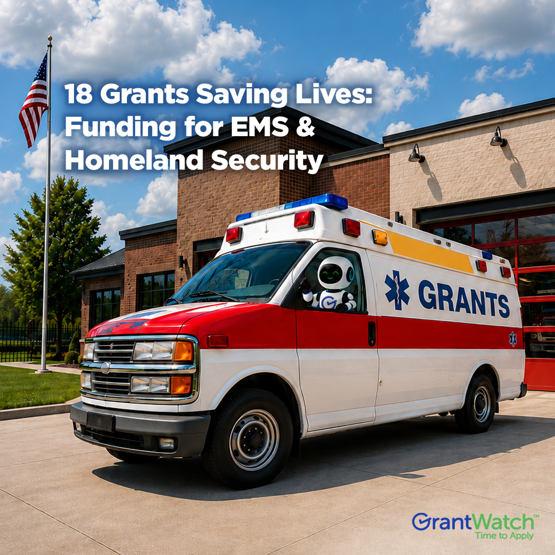 GrantWatch's tweet photo. Emergency preparedness starts before the call comes in. Explore 18 grant opportunities supporting EMS, fire departments, rescue squads, 911 systems, wildfire prevention, equipment, and community safety. #EMSGrants

https://t.co/XK09kpf6hf https://t.co/fHS8YTlAKk