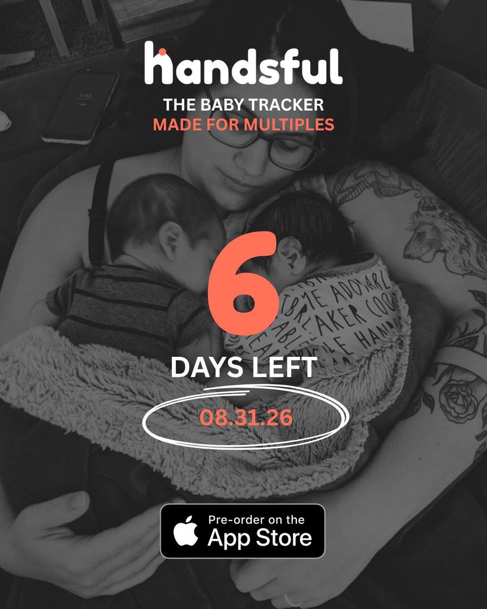 handsfulapp's tweet photo. If you’re deep in twin or triplet feeding schedules, diaper counts, and trying to remember whose nap started when — help is almost here. 

Pre-order now on the App Store and get a hand back 🤍

Visit https://t.co/43kukFRLk9
#twinpregnancy #tripletpregnancy #quadpregnancy https://t.co/jPttKCQsLj