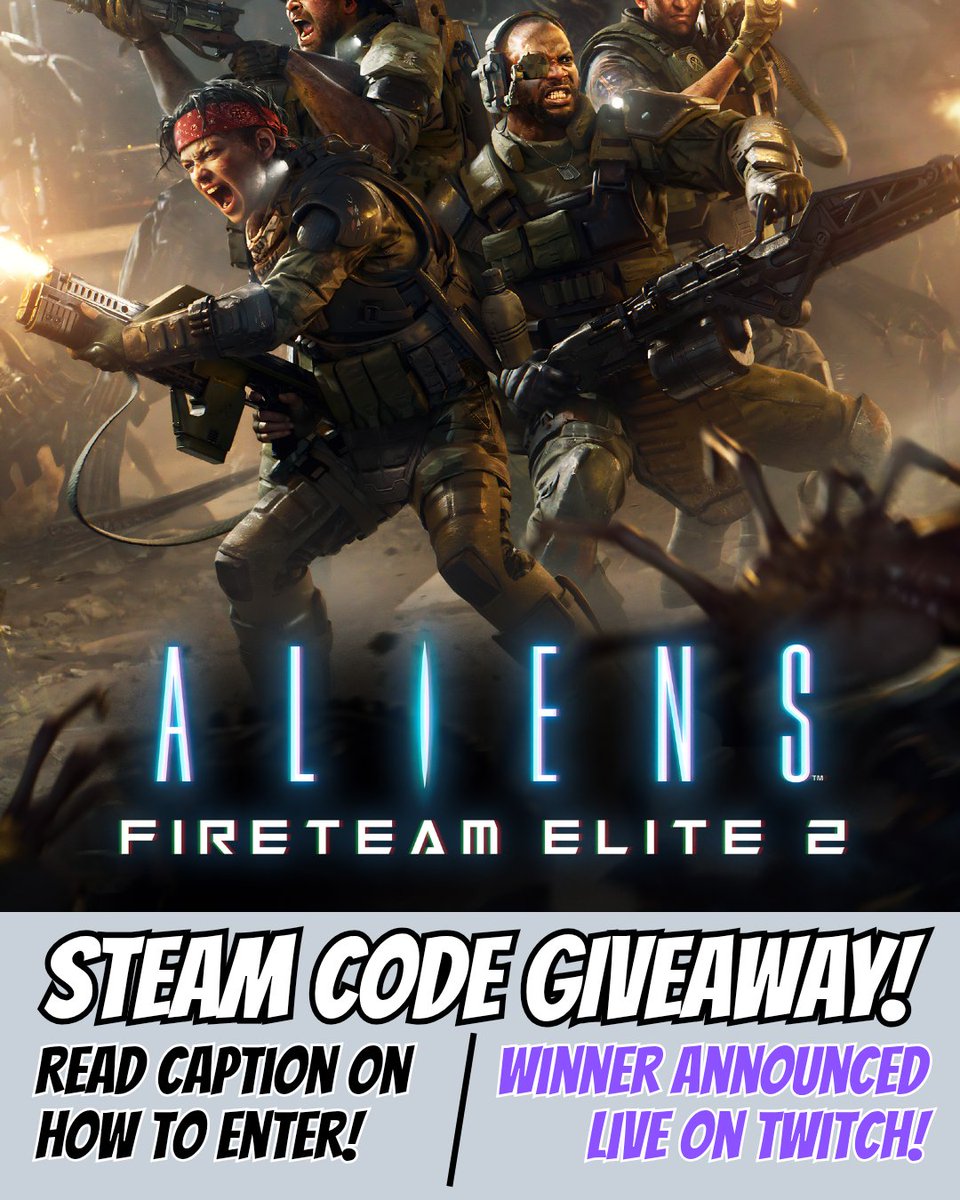 XenoAliieN's tweet photo. 🚨 STEAM CODE GIVEAWAY 🚨
I have one extra code for Aliens Fireteam Elite 2! 

HOW TO ENTER:
🌟 Must Be Following Me
🌟 Must Be Following @AliensFireteamE
🌟 Like, Retweet, Comment and Tag 3 Friends
🌟 If you are a Twitch Sub, You Get One Extra Entry! 

GIVEAWAY WINNER WILL BE ANNOUNCED TONIGHT AT 8:30PM EST ON TWITCH #AFE2 #AFE2Creator