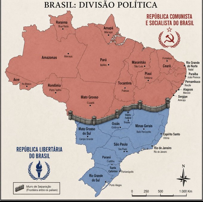 Infoservic79944's tweet photo. @LorenaS12920422 @paulodetarsog esse mapa é para você coloquei um muro para comunista nenhum querer pular. https://t.co/mLRkeFyn3V