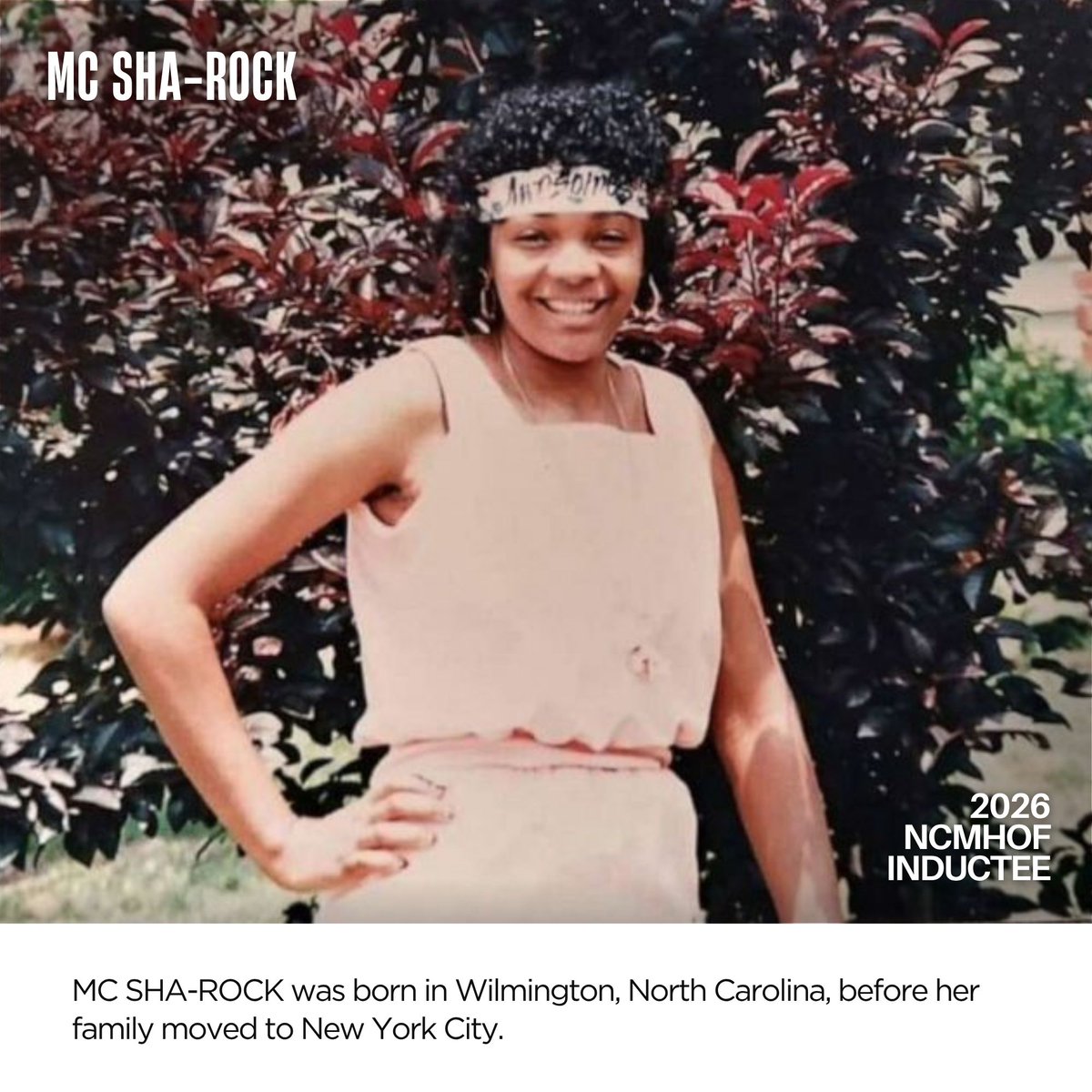 NCMHOF's tweet photo. MC SHA-ROCK is the first female of hip-hop culture and a founding member of the pioneering group Funky 4 + 1. Emerging during hip-hop's formative years in the late 1970s, she helped establish new standards for microphone technique, lyrical delivery, and live performance. https://t.co/KYtoZywkSe