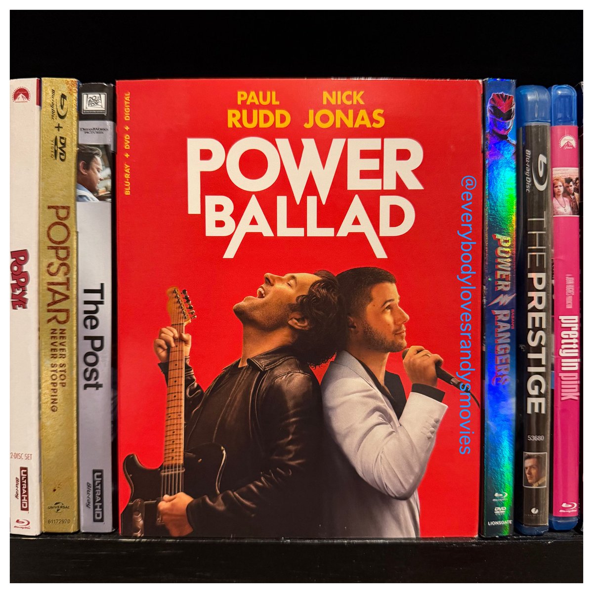 RandysMovies's tweet photo. Movie: #PowerBallad (2026)
Starring: #PaulRudd #NickJonas #PeterMcDonald #MarcellaPlunkett #BethFallon #JackReynor #HavanaRoseLiu #SophieVavasseur
Directed By: #JohnCarney
#FilmTwitter
#BluRay
#MovieNerd
#MovieCollector
#BluRayCollection
#MovieCollection
#MovieBuff
#PhysicalMedia 🎸