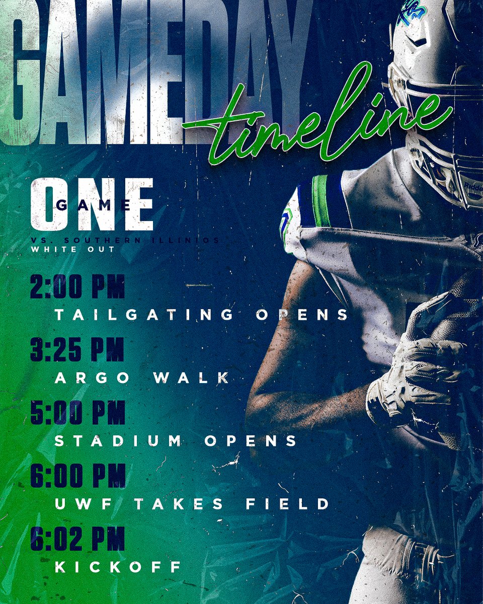 UWFFootball's tweet photo. WHITE OUT. 

See you for some Thursday night football

#Arete | #GoArgos https://t.co/zus3CgX6rh
