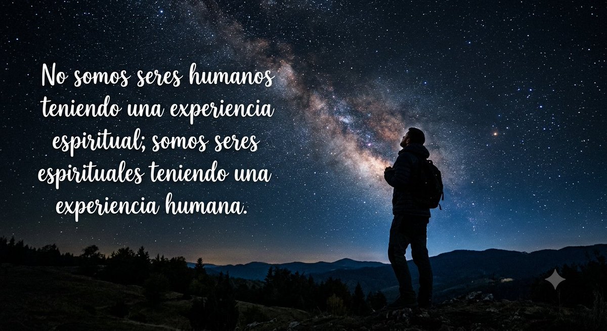 Hansservin88's tweet photo. No somos seres humanos teniendo una experiencia espiritual; somos seres espirituales teniendo una experiencia humana. https://t.co/ddF5fWaNKe