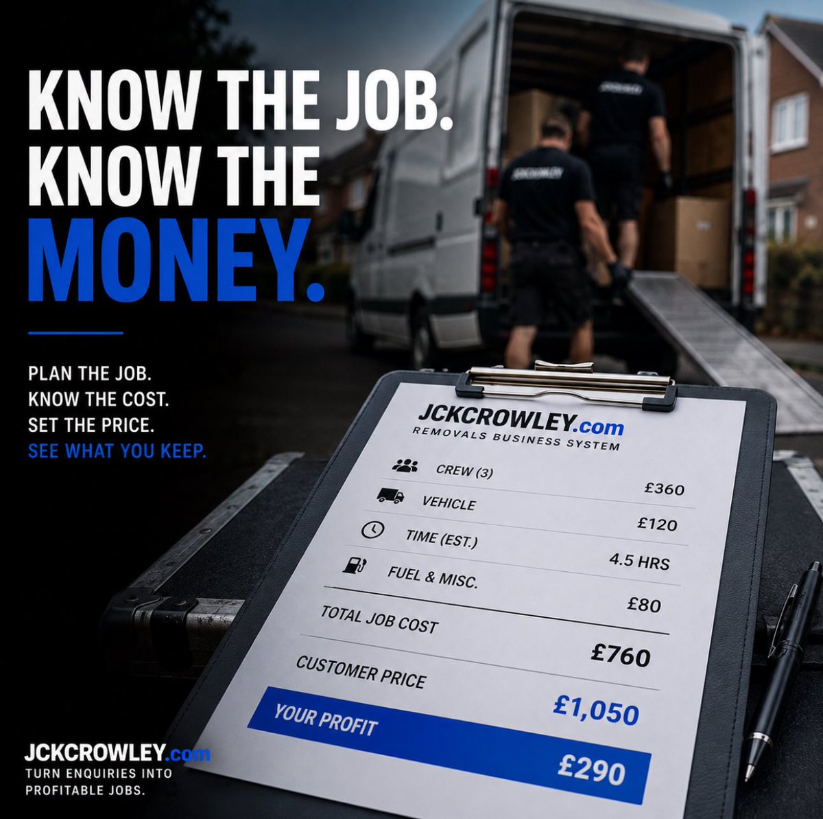 JCKCROWLEY's tweet photo. Most businesses know what they charge.

Far fewer know what the job will actually cost them before they quote it.

JCKCROWLEY has built this to close the gap.

Plan the job.
Know the cost.
Set the price.
See what you keep.

Know the job. Know the money.

https://t.co/ElwL2B6W31 https://t.co/GpI28CdQyp