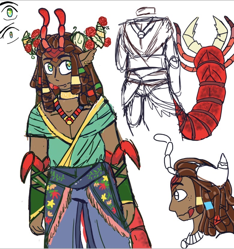 taco_inky's tweet photo. @GalactiBerry Here's my lil prince of nature
My god oc and fan child with my friends oc, thought he deserves some fanart, sorry for the messy sketch and hopefully that's enough reference for him
Take your time on him! :)
I would have put more freckles on his cheek,nose and arm. https://t.co/Jsw8LXTuSR