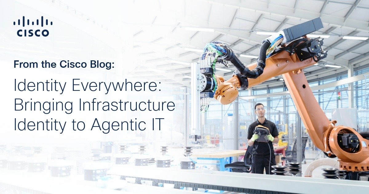 CiscoSecure's tweet photo. Infrastructure is becoming the system of action for AI. Identity must become its foundation of trust. Read more: https://t.co/XcoOwfuZeT https://t.co/kK63bddEUU