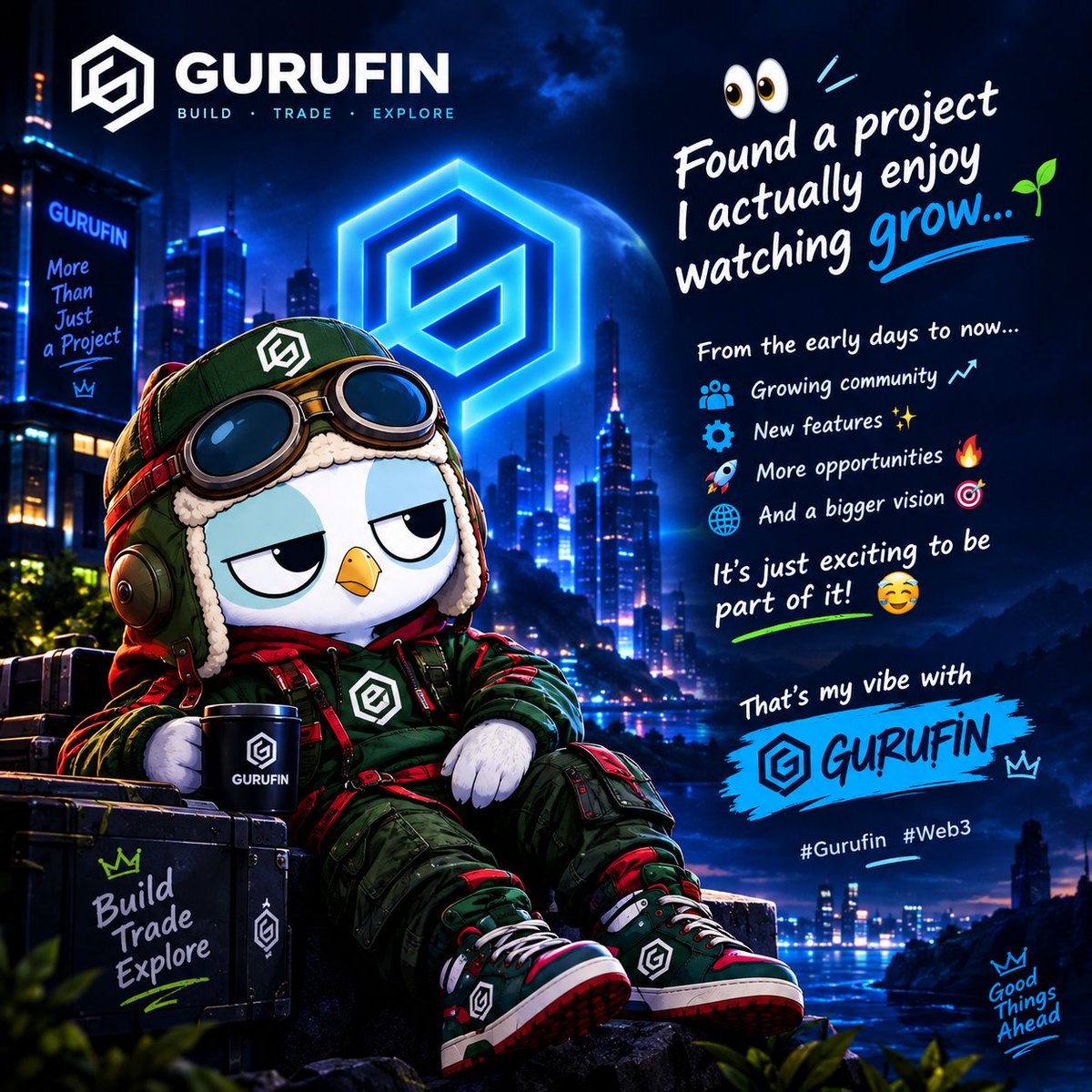Neemarh08's tweet photo. Found a project and i actually enjoy watching grow... 👀

From the early days to now... 💙

🫂 Growing Community 📊

⚙️ New Features 💫

🚀 And a bigger  vision 🎯

      It's just existing to be part of it ☺️😘

THAT'S MY VIBE WITH @Gurufin_HQ

#Gurufin #Web3 https://t.co/Uj7sRiKgCc