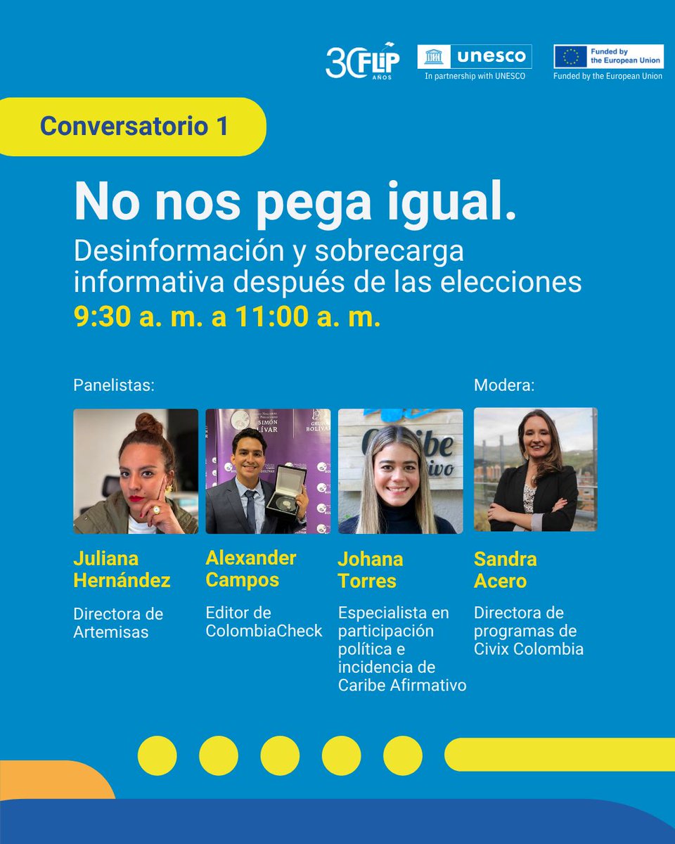 linterna's tweet photo. 📅 El próximo jueves 27 de agosto nos encontraremos en Bogotá para conversar sobre  la desinformación, la sobrecarga informativa y las reglas que gobiernan las plataformas.

📍UNIMINUTO, Sede Bogotá.
⏰ 9:30 a.m. - 12:30 p.m.
🎟️ Evento abierto al público. https://t.co/UmrEcWMrWi