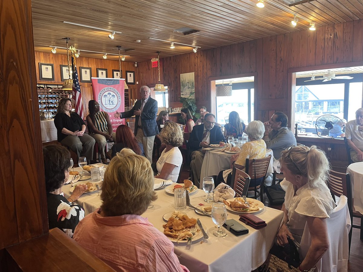 GarrettLacySC's tweet photo. Hearing from Republican Charleston County School Board Incumbents at the Greater Lowcountry Republican Club today. These seats are some of the most important to the future of Charleston County! https://t.co/KQQKMBg5SX