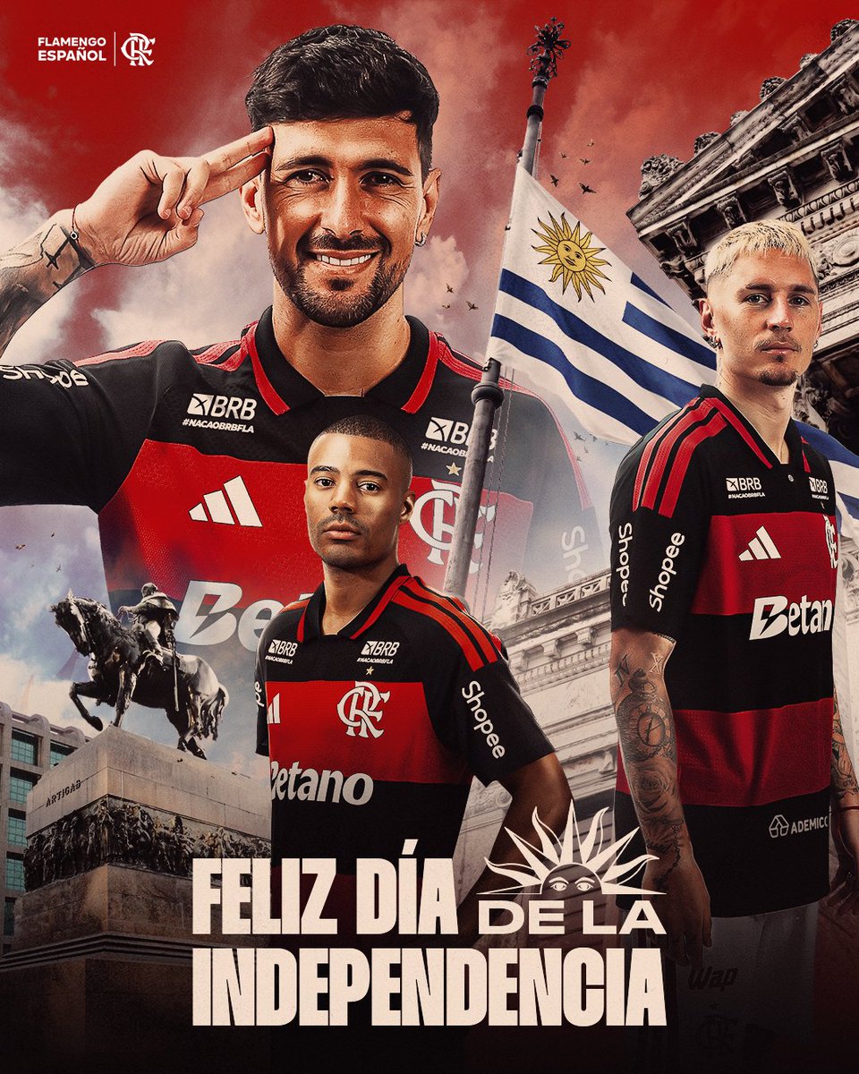 Flamengo_es's tweet photo. 🇺🇾 Feliz Día de la Independencia para toda la República Oriental del Uruguay. https://t.co/lP0ZjZ4zYO