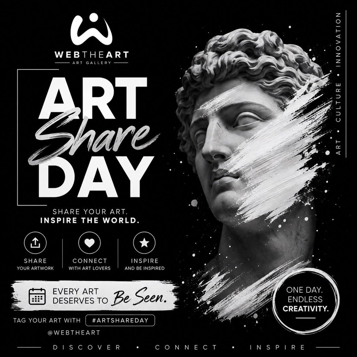 WebTheArt's tweet photo. 🎨 ART SHARE DAY — @WebTheArt

Your art deserves to be seen.
Share your masterpiece, discover new artists, and inspire someone today. 🖤

SHARE • CONNECT • INSPIRE

Post your artwork, tag @WebTheArt, and use #ArtShareDay.

Every artist has a story.
Let yours be seen. ✨ https://t.co/hrapJxmwNt