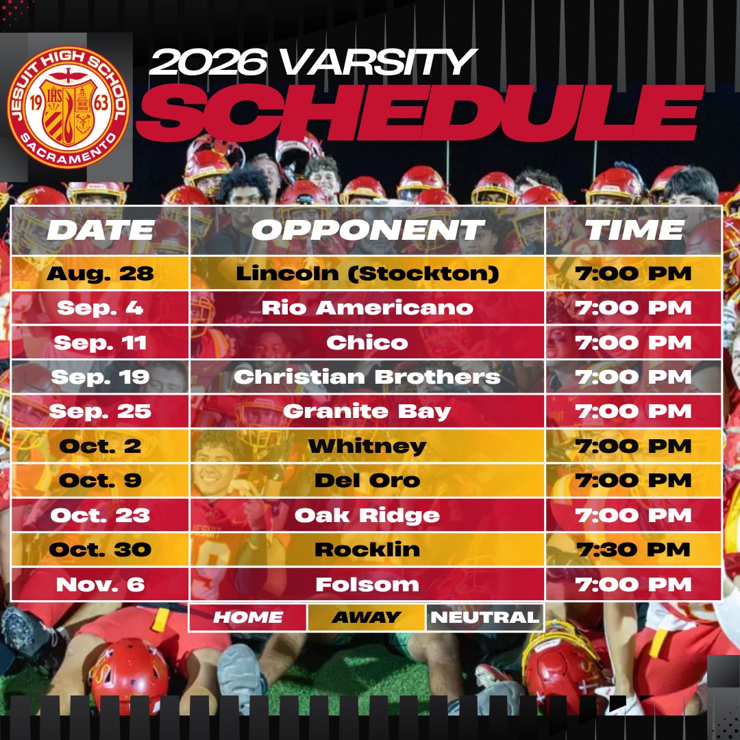 Jesuitsacfball's tweet photo. 2026 Schedule https://t.co/DYExOkNOla