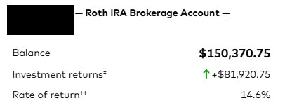 themoviedadsc's tweet photo. Helped my sister open her Roth IRA back in 2017. 

All she's done since is:

> logs in 1x/year every January to max her contributions
> buys stock ETFs
> goes back to living her life

9 years later and >50% of her account is now investment returns.

It can really be this simple. https://t.co/rsrGRKxjMb