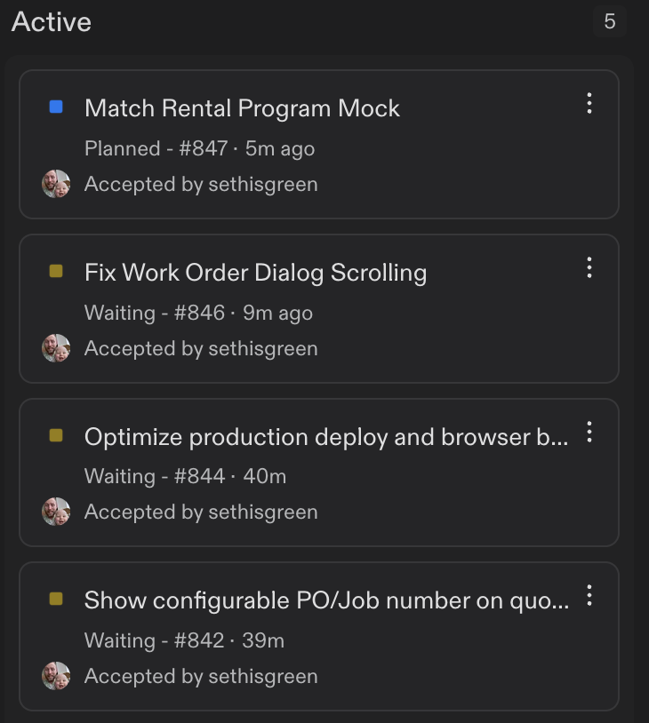SethisGreen's tweet photo. @ReplitSupport Issue with tasks in Active column.

Task refs #842, #844, and #846
“Backend says WAITING_FOR_INPUT, but no prompt or action is visible”
Workspace/project name SiteRento https://t.co/xFjWJd6FFQ