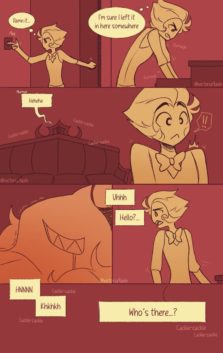 Victoria9ax6's tweet photo. Mini comic 

The idea of Alastor lying on the floor giggling to himself with Lucifer’s sketches is just the cutest shit ever I had to draw it

#radioapple #appleradio #hazbinhotel https://t.co/fdx0jaT6h9