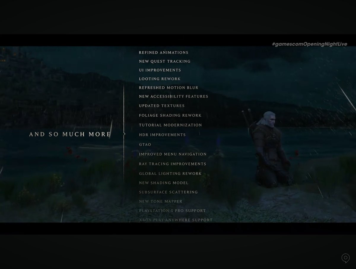 GameListPlusYT's tweet photo. Hell yeah!!! The Witcher 3: Wild Hunt Remastered is coming September 29th for all systems!!! FREE UPGRADE with tons of new features, for all current owners! Songs of the past looks amazing too! Let's gooooo!#witcher3 #songsofthepast #witcher3switch2 #switch2 #witcher3remastered
#cdprojektred