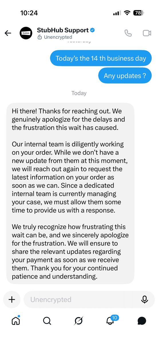 modolla22's tweet photo. @TeamStubHub @StubHub words can not describe the frustration I have with stubhub. By far the worst customer service on the planet. Countless escalations and no results. No one seems to care at all. I have proceeded with suing these criminals in court. https://t.co/0NJ1GNyFKX