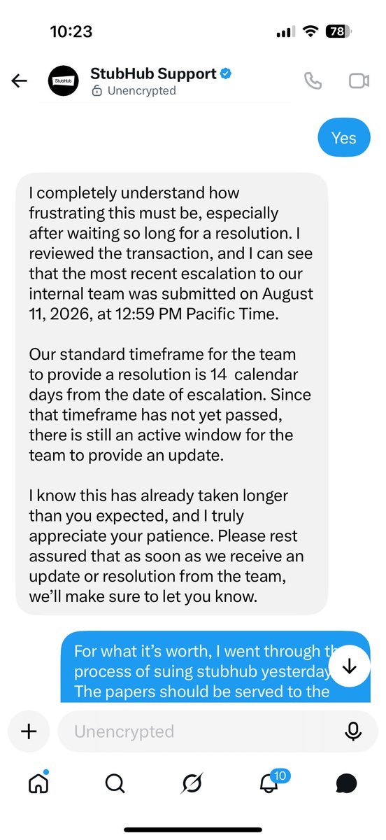 modolla22's tweet photo. @TeamStubHub @StubHub words can not describe the frustration I have with stubhub. By far the worst customer service on the planet. Countless escalations and no results. No one seems to care at all. I have proceeded with suing these criminals in court. https://t.co/0NJ1GNyFKX